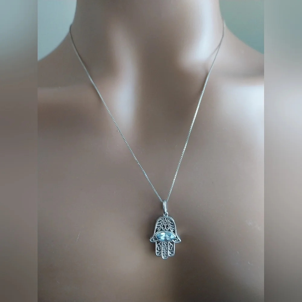 Silver Sterling Necklace & Pendant - Picture 2 of 11